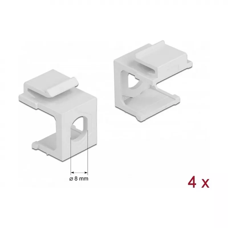 Delock - modulaire invoer (leeg) - wit - 1 aansluiting (verpakking van 4) (86819)