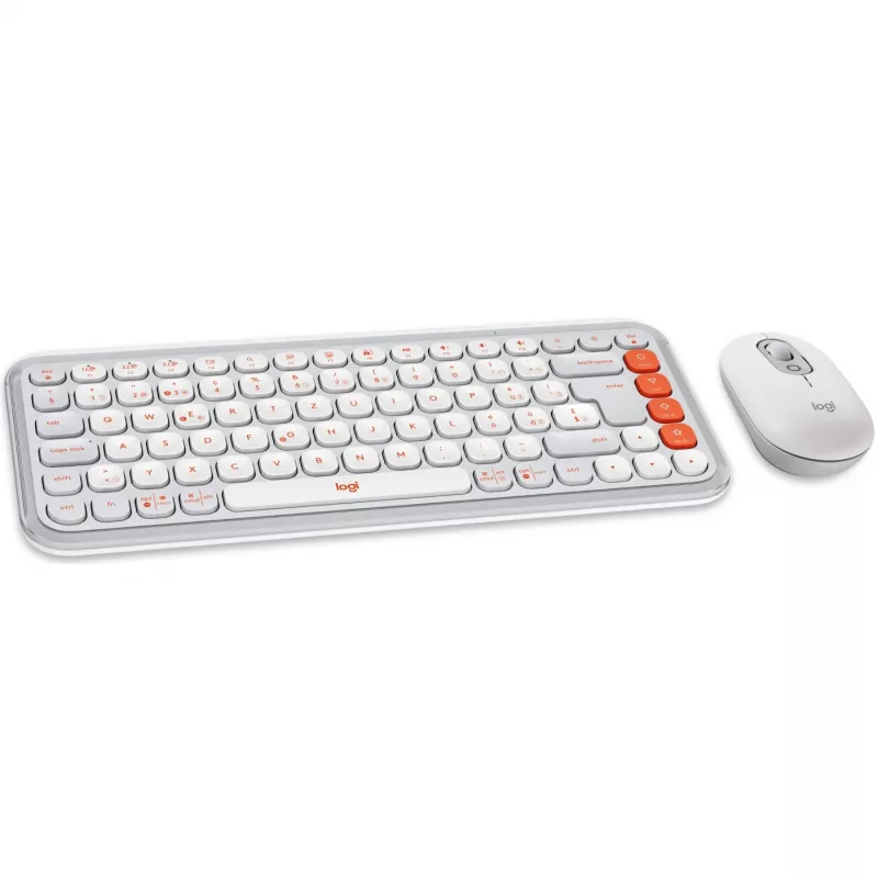 Logitech POP Icon Combo Bluetooth QWERTZ Zwitsers oranje witte muis