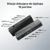 Dockingstation UNITEK D1079A USB4 bedraad zwart 100W Power Delivery