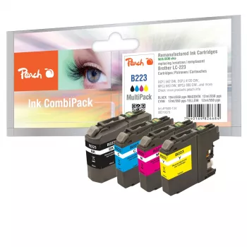 Peach 319370 inktpatroon 4 stuks compatibel zwart, cyaan, magenta, geel