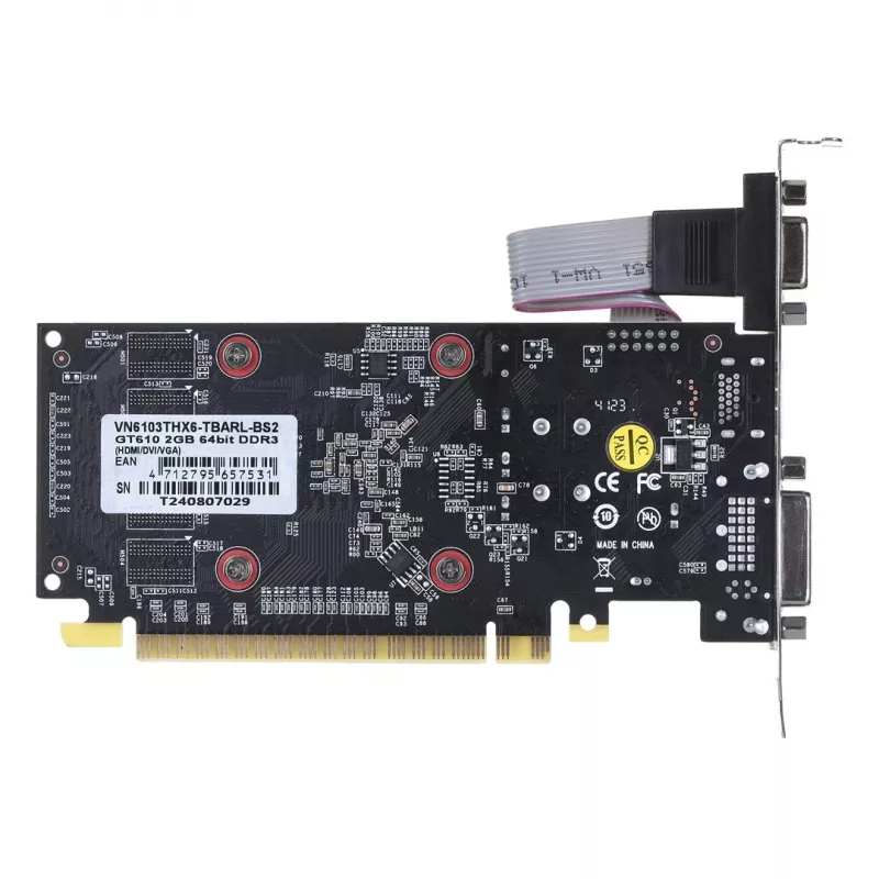 Grafische kaart BIOSTAR GeForce GT 610 — 2 GB GDDR3, 64-bit, PCIe x16, 700 MHz