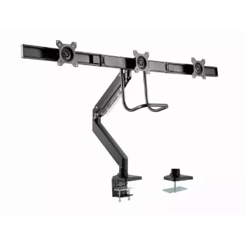 Bureaumonitorbeugel GEMBIRD MA-DA3-03, 3-arm, gasveer, VESA 75–100x100, ondersteunt 3 displays tot 27 inch, max 18 kg, zwart