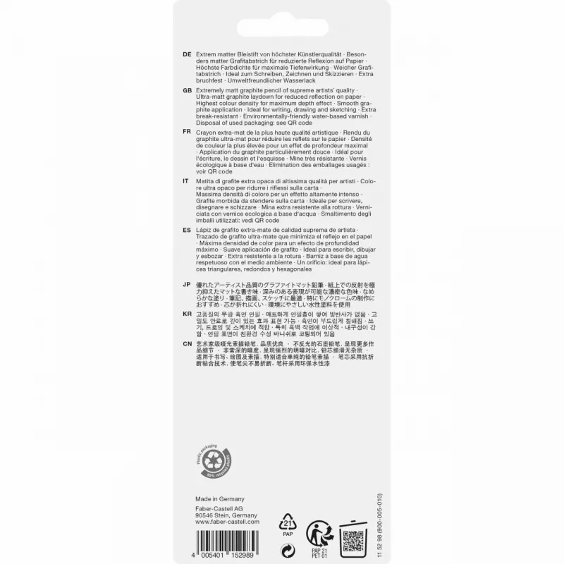 Grafietpotlood Faber-Castell 115298 Multi 4 stuks zwart