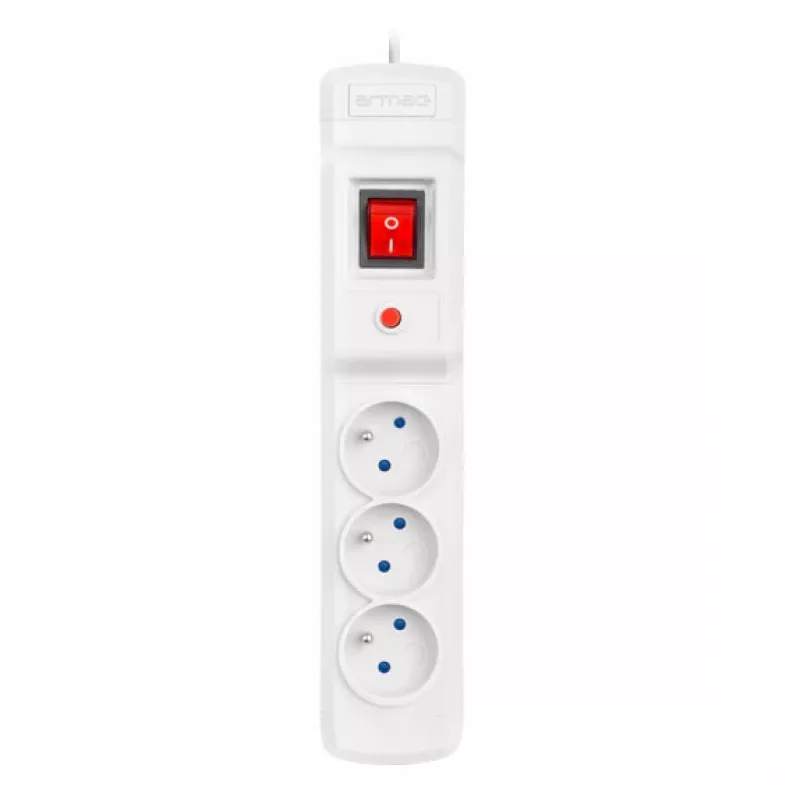 Stekkerdoos ARMAC MULTI M3 PROTECTING POWER STRIP, 3 stopcontacten, 3 m kabel, grijs