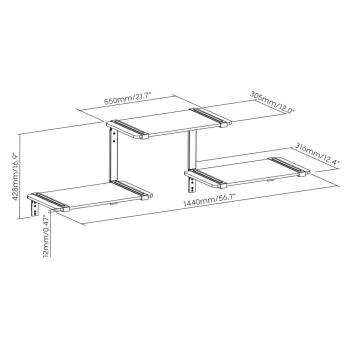 Modulaire 3-traps stelling Maclean, max. 30 kg, MC-974
