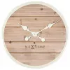 NeXtime klok 3134wi Plank, Ø50 cm, wand, wit