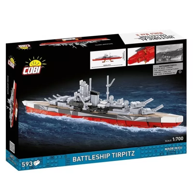 Constructieset Cobi slagschip Tirpitz model met 593 onderdelen, schaalgetrouw en displaykenmerken
