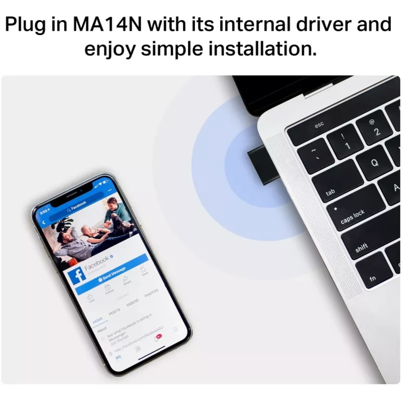 Mercusys MA14N AX3000 Nano wifi-usb-adapter, tot 287 Mbps