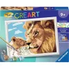 CreArt - leeuw met welp, schilderen