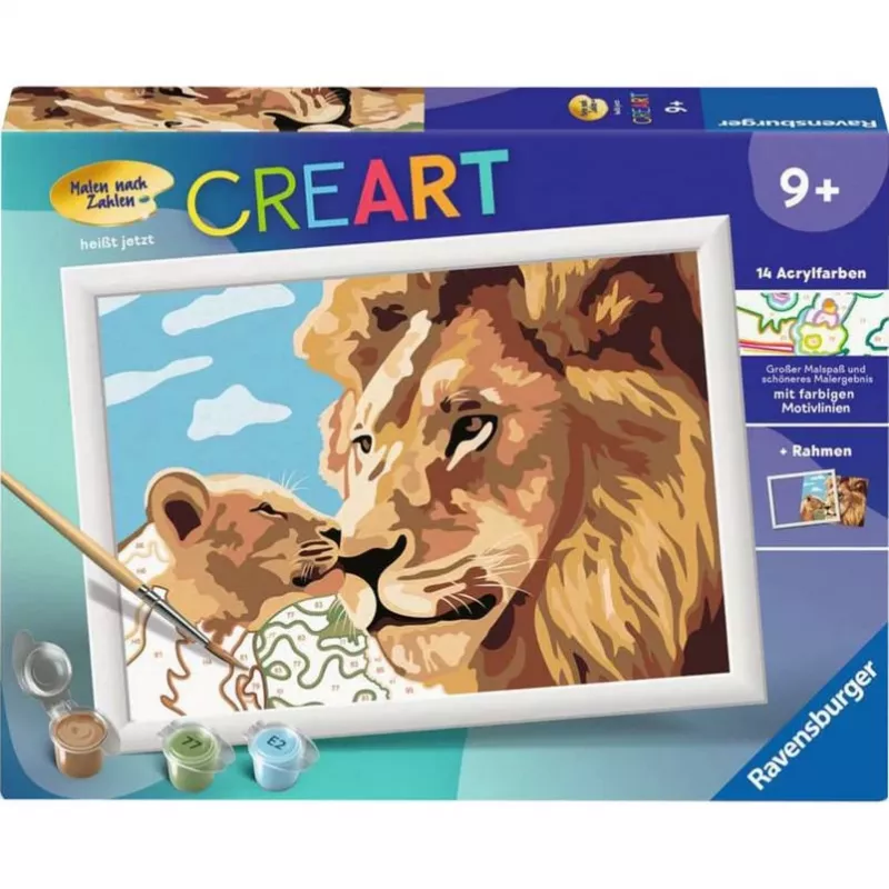 CreArt - leeuw met welp, schilderen