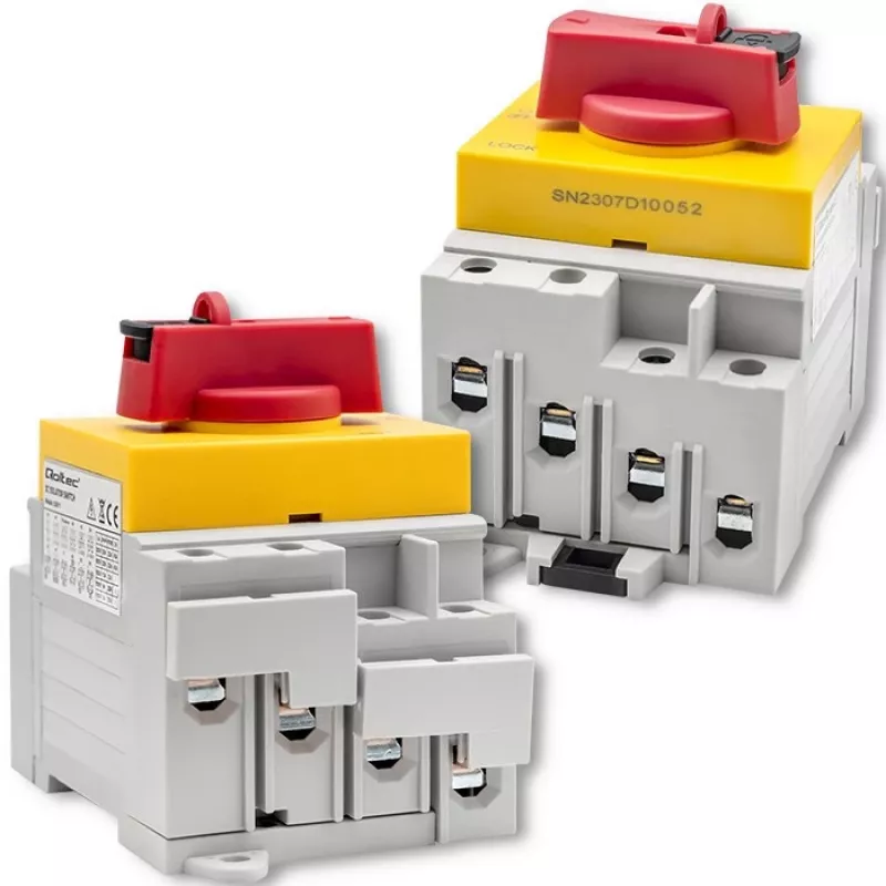 Qoltec 52611 DC-scheider met vergrendelfunctie | hoofdschakelaar | 1200 V | 32 A | 8 kV | 4P