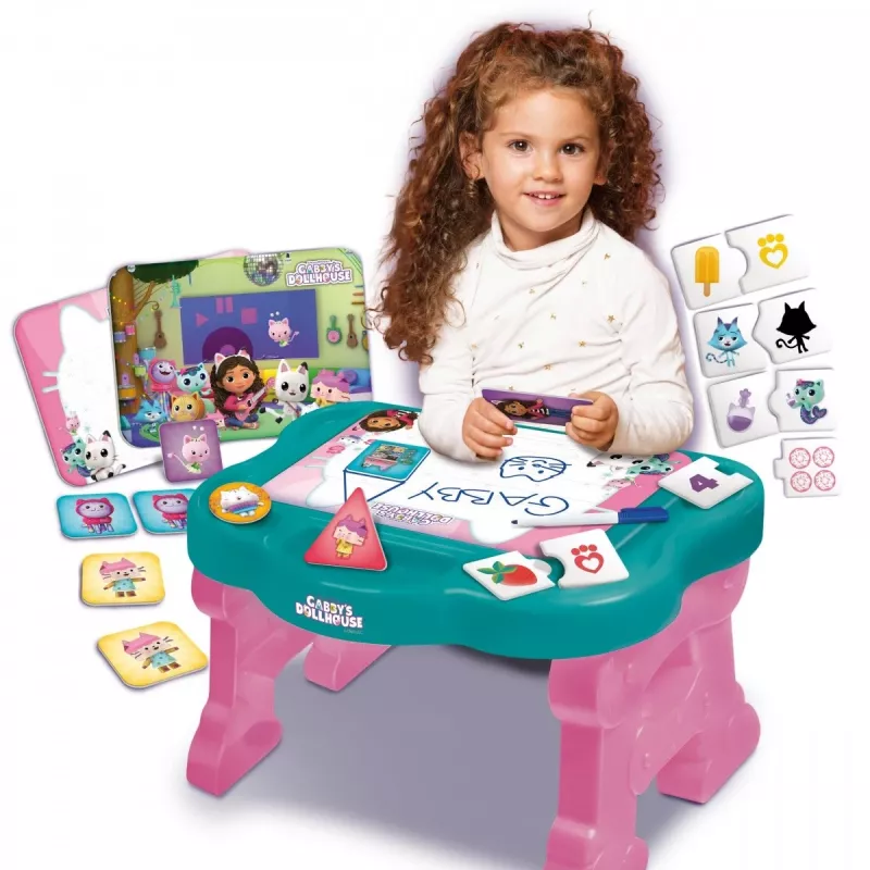 Activiteitentafel voor kinderen Lisciani Biurko z grami - Koci Domek Gabi, interactieve leertafel