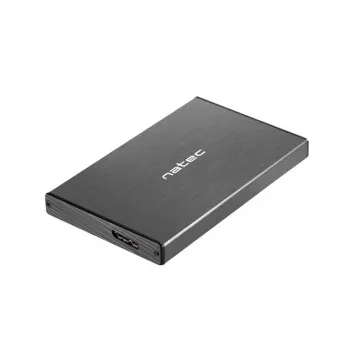 NATEC RHINO GO behuizing USB 3.0 voor 2,5'' SATA HDD/SSD, zwart aluminium