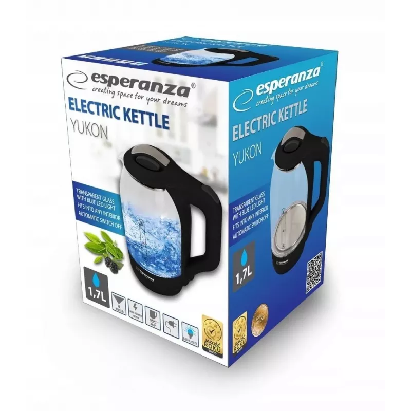 Esperanza EKK025K waterkoker 1,7 L zwart, veelkleurig 1500 W