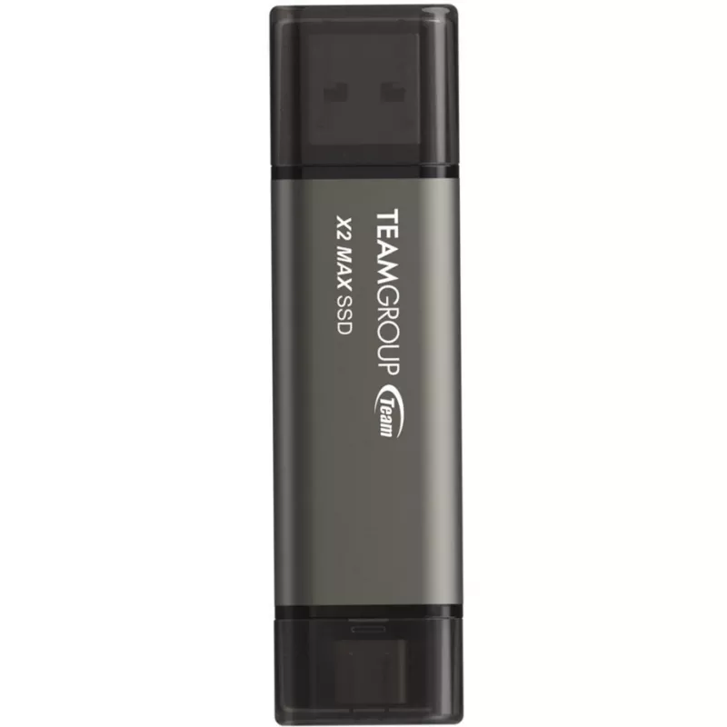 TeamGroup X2 MAX 1 TB dual USB-A/USB-C-stick, USB 3.2 Gen 2, titanium/zwart