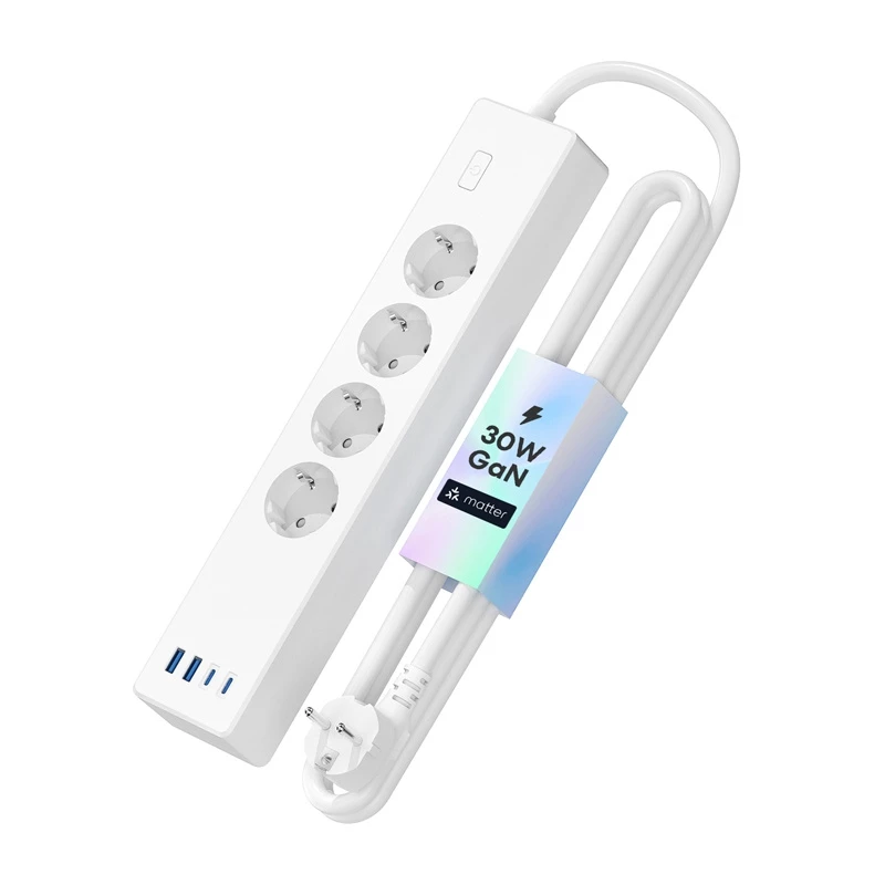 Stekkerdoos Meross MSP844 — 4 AC-stopcontacten, 2 USB-A, 2 USB-C
