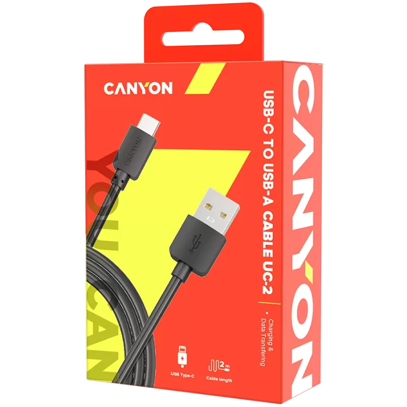 CANYON kabel UC-2 USB-C 5W 2m zwart