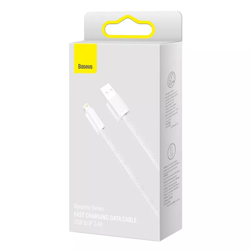 Baseus Dynamic kabel USB naar Lightning, 2,4A, 2m (wit)