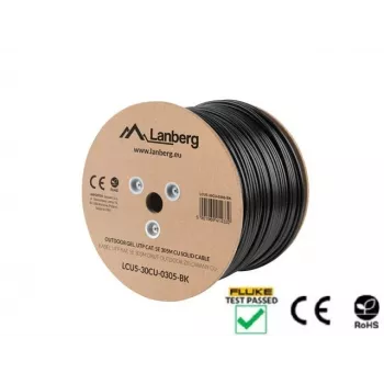 Lanberg LCU5-30CU-0305-BK netwerkkabel 305 m Cat5e U/UTP (UTP) zwart (LCU5-30CU-0305-BK)