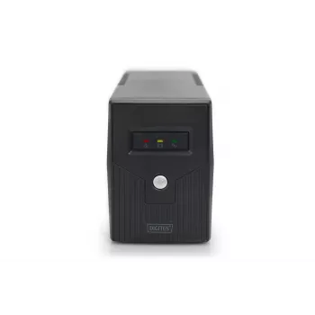 UPS DIGITUS DN-170063-B line-interactive 600 VA / 360 W, AVR, LCD, 2x type-F-uitgangen, 7-Ah-batterij