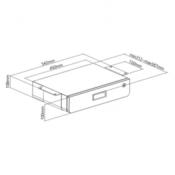 Bureaulade MACLEAN MC-461 ergonomisch compact design, eenvoudige montage, onderbureau-accessoire