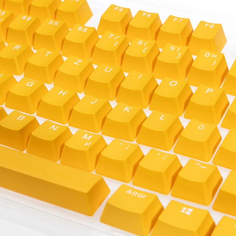 Toetskapset Ducky DKSA109-DEPDYDYYWO1 geel PBT Double-Shot DE-layout 109 toetsen