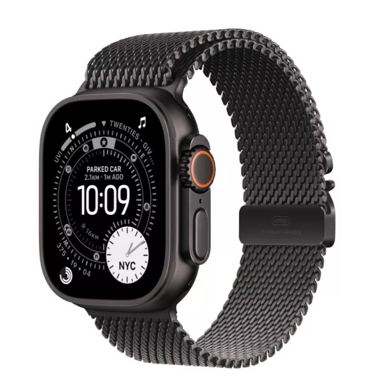 Smartwatch Apple Watch Ultra 3 GPS + Cellular 49mm Black Titanium Case met Black Titanium Milanese Loop Medium