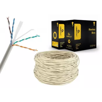 Netwerkkabel Gembird UPC-6004SE-SOL Cat6 RJ-45 op rol, 100 m, grijs