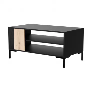 Cama MERCI salontafel/grondtafel 100 x 55 x 49 cm zwart/eiken artisan