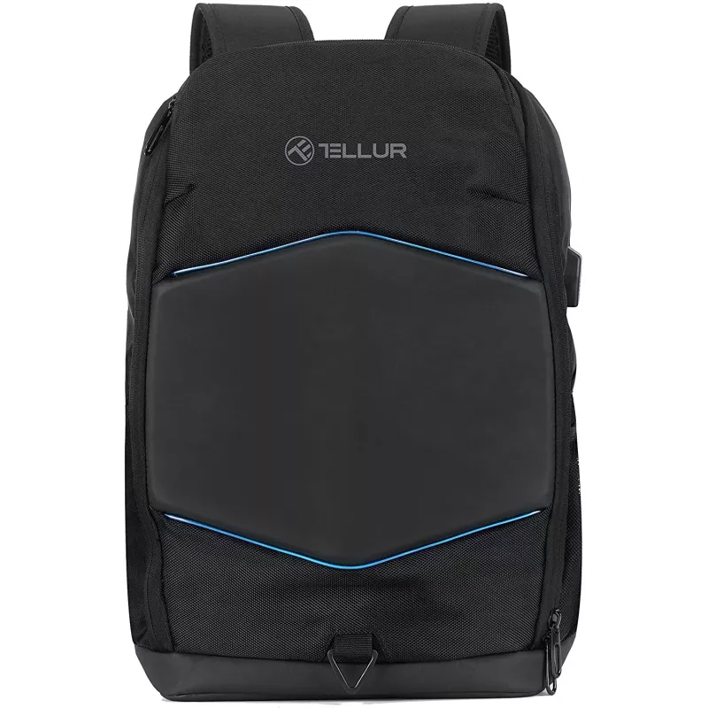 Laptoprugzak Tellur TLL611282 met USB-aansluiting en verlichte streep, zwart