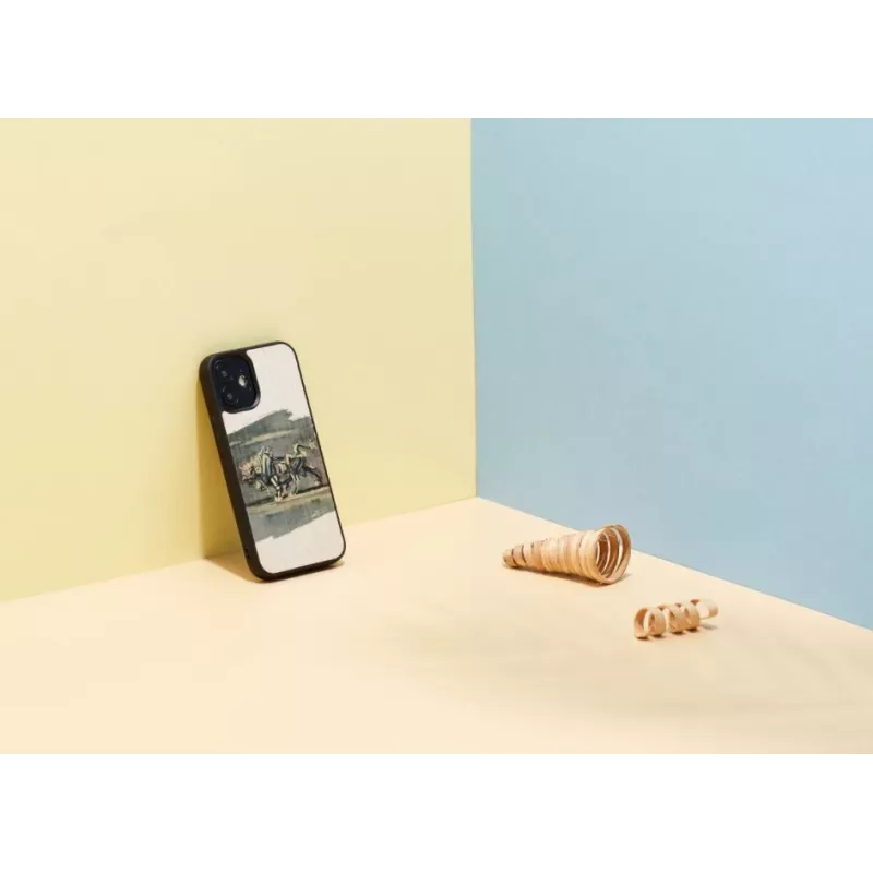 Telefoonhoesje Man and Wood voor iPhone 12 mini — wit stierdesign