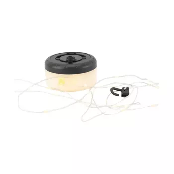 Lichtsnoer RealPower 492880 LED warmwit, op batterij, 8 m, zwart