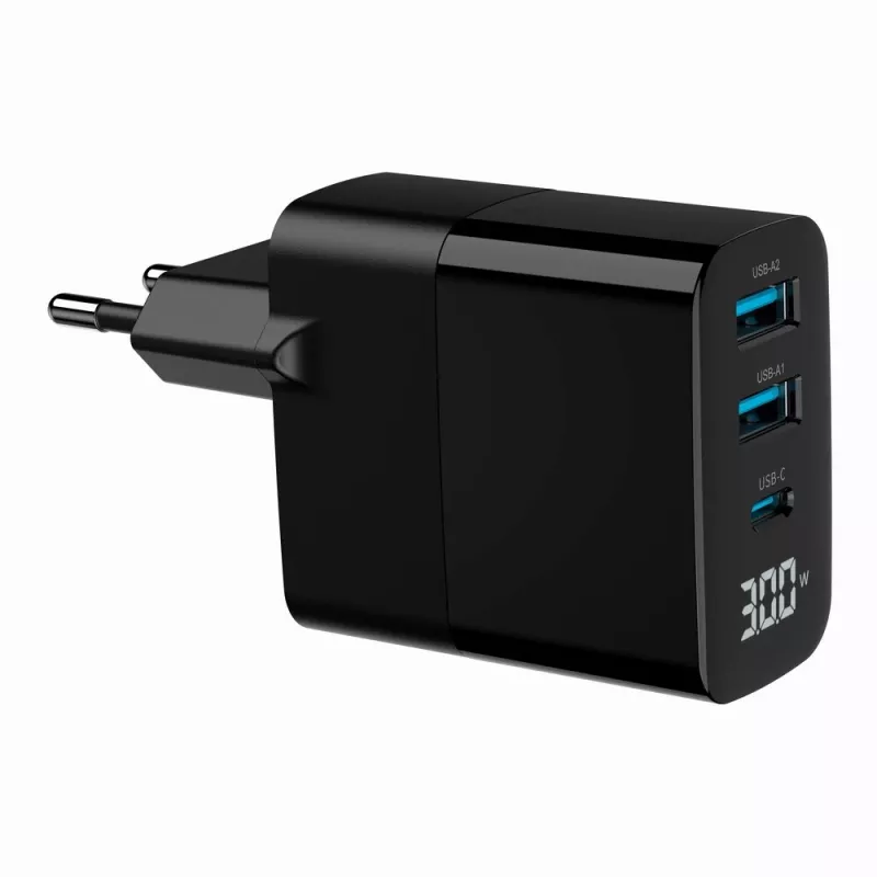 Gembird TA-UC-PDQC30LCD-BK-02 oplader voor mobiele apparaten universeel zwart AC snelladen binnen