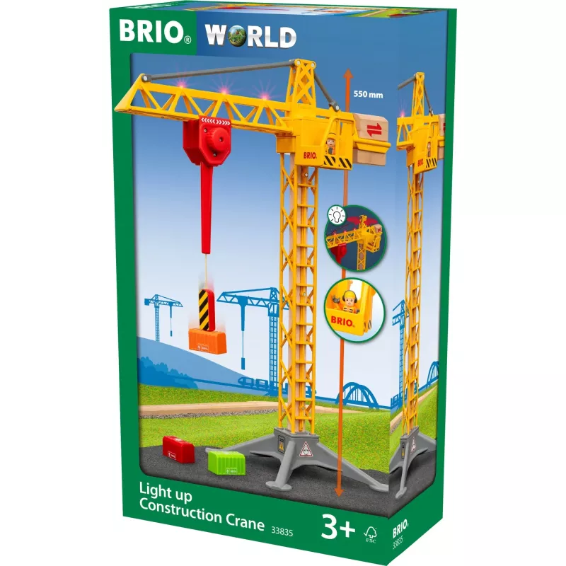 World grote bouwkraan met licht, baan