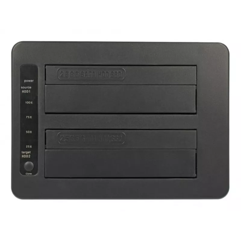 DeLOCK - HDD-dockingstation bays: 2 - SATA 6Gb/s - 6 Gbit/s - USB 3.1 (Gen 2) - zwart (63957)