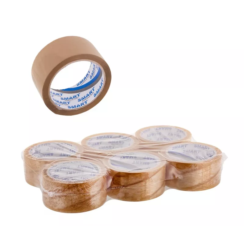 Packband BESTPAK Smart Acrylic 48 mm × 60 m, grijs — 6-pack