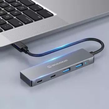 GRAUGEAR G-HUB2A2C-AC interface hub USB 3.2 Gen 1 (3.1 Gen 1) Type-A + Type-C 5000 Mbit/s zilver