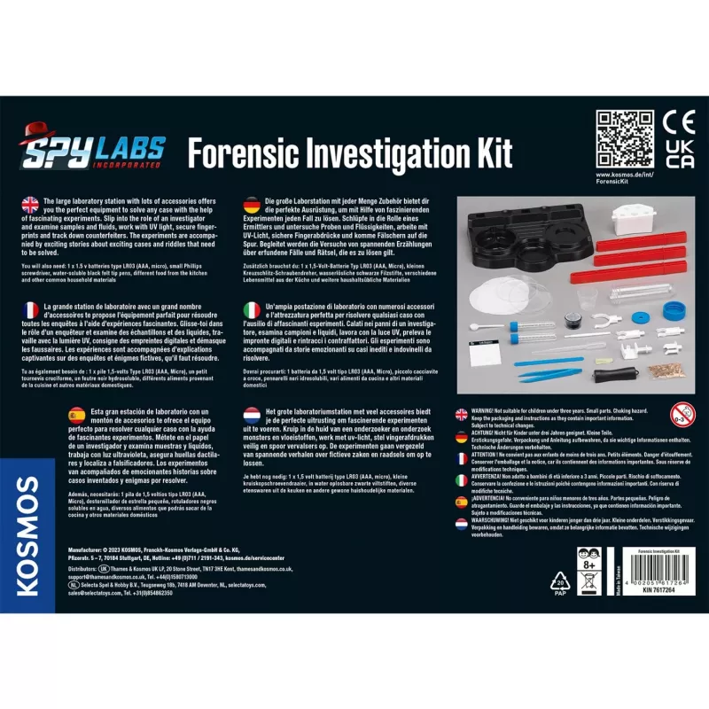 Spy Labs Incorporated Forensische onderzoekskit, detectivesets internationale versie