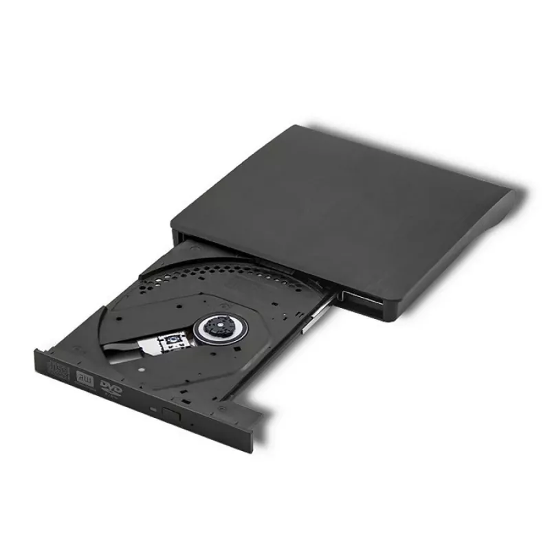 Externe DVD‑RW-drive QOLTEC 51857 — USB 3.0, SATA-interface, DVD±R 8x, DVD±RW 4x, DVD‑RAM 5x, CD 24x, zwart