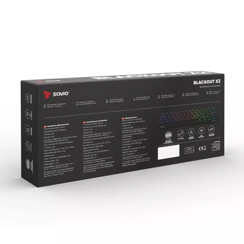 SAVIO BLACKOUT X2 mechanisch toetsenbord OUTEMU Red, hot swap