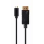 USB-grafische adapter Gembird A-CM-DPM-01 met USB-C, ondersteunt tot 3840×2160, USB 2.0 / 3.2 Gen 2, zwart, 2 m kabel
