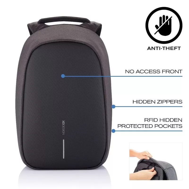 Rugzak XDDESIGN P705.291 antraciet — 18 L, notebook- en tabletvakken, afsluitbare hoofdtrits