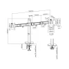 Inbouwbeugel voor twee Deluxe Ergo Office monitoren, 17-32, max. 9 kg, ER-449
