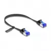Netwerkkabel DeLOCK RJ45 platte patchkabel stekker op stekker Cat.6A 0,25 m zwart