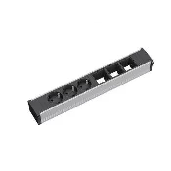 Stroomverlenging Bachmann 912.006 3 stopcontacten zwart zilver