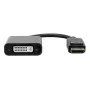 DisplayPort-naar-DVI-adapter Garbot 20 cm M/W zwart, 20 cm kabel, mannelijke DisplayPort naar vrouwelijke DVI