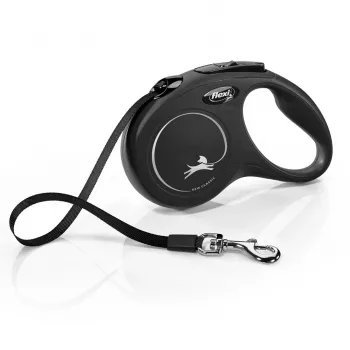 Flexi New CLASSIC 5 m zwart honden-uitrolriem