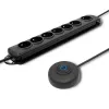 Overspanningsbeveiliging Qoltec 50171 zwart 7 AC-stopcontacten 230V 1,5m