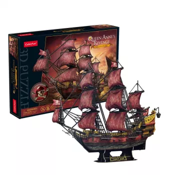 3D-puzzel cubicfun Queen Anne's Revenge Anniversary Version – model 306-T4040H, verzamelschip om in elkaar te zetten