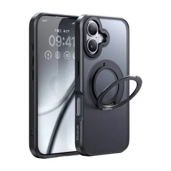 Beschermhoes Mcdodo PC-4930 MagSafe voor iPhone 16 met geïntegreerde standaard, zwart